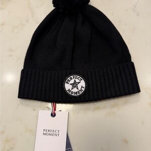 Perfect Moment Black Patch Beanie II NWT
